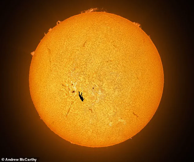 Astrophotographer Captures 'Absurd' Image of Skydiver Falling from the Sun, Dubbed 'The Fall of Icarus'