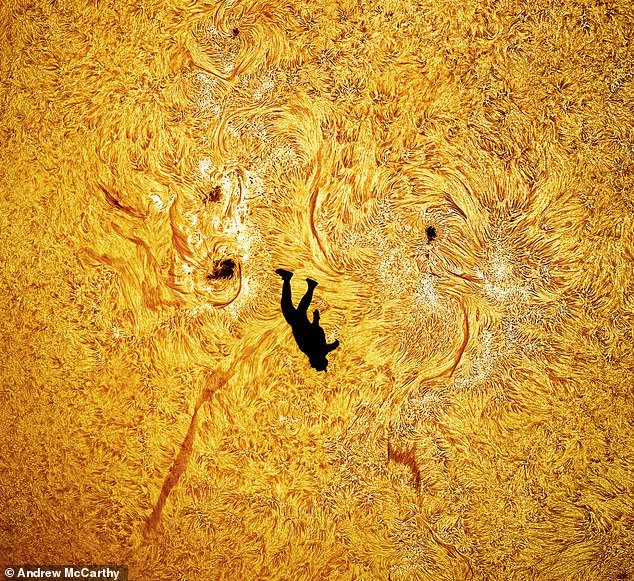 Astrophotographer Captures 'Absurd' Image of Skydiver Falling from the Sun, Dubbed 'The Fall of Icarus'