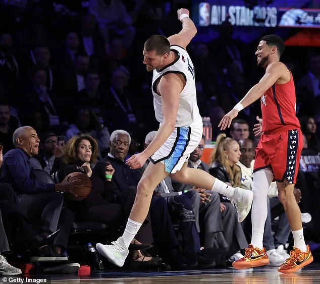 Barack Obama's Impressive Courtside Moment as Jokić and Booker Chase Loose Ball at NBA All-Star Game