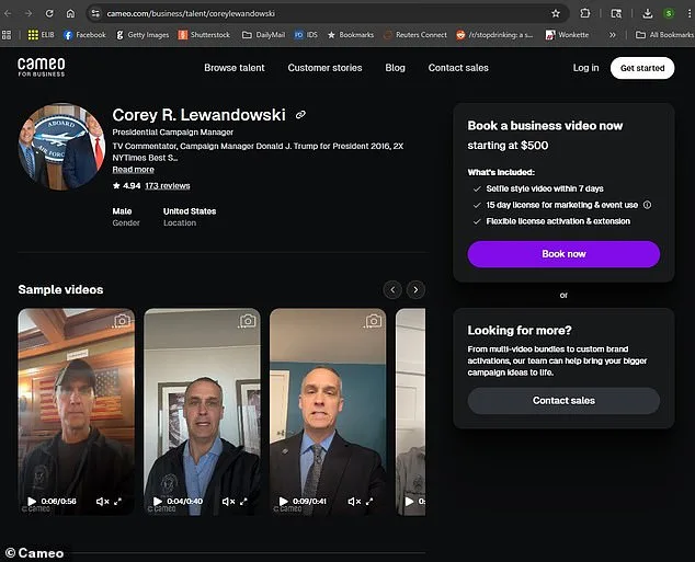 Corey Lewandowski Faces Controversy Over Monetizing Political Connections via Cameo Amid Government Shutdown