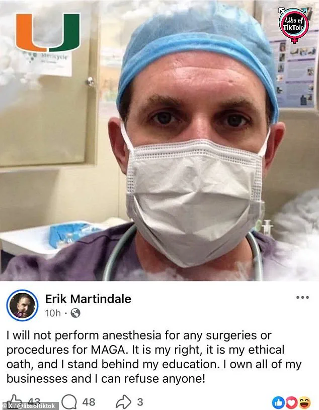 Florida Nurse Loses License Over Refusal to Anesthetize MAGA Supporters, Citing Political Beliefs