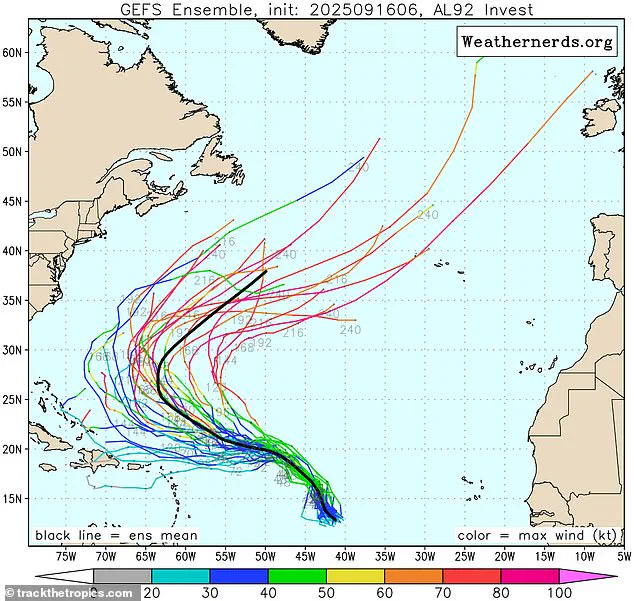 High Probability of Cyclone Formation from Invest AL92 in the Central Tropical Atlantic