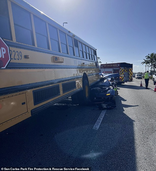 Horrific Video Captures Jaguar Sliding Under School Bus in Fort Myers