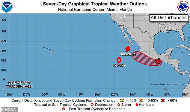 Hurricane Priscilla's Altered Path Raises Alarms for Southwestern States