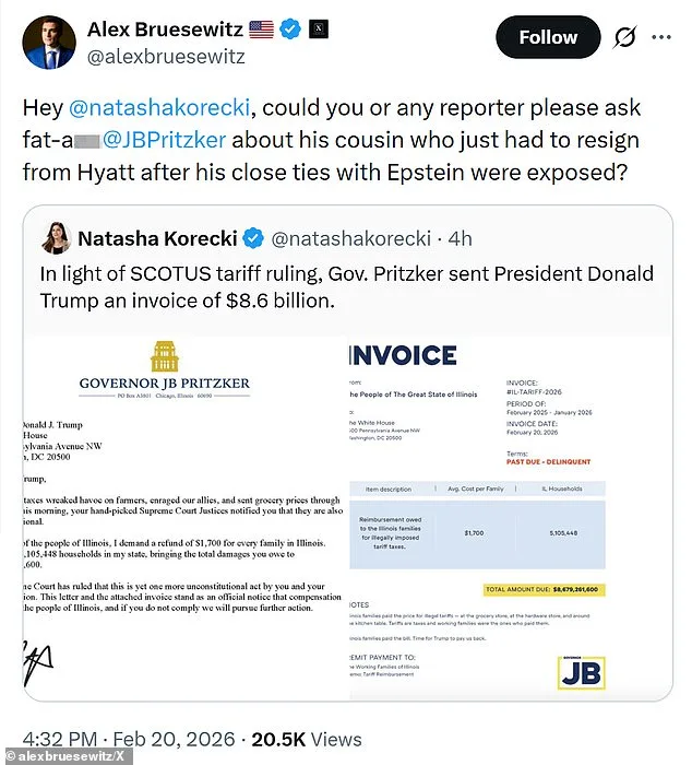 Illinois Governor JB Pritzker Serves $8.6 Billion Invoice to Trump Over Unconstitutional Tariffs, Demands Refunds for Residents