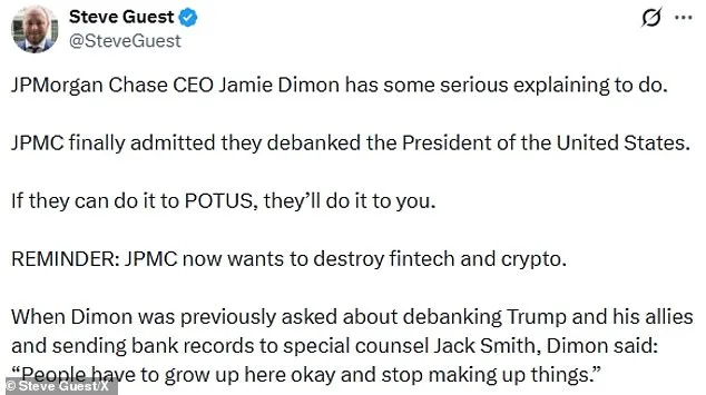 JPMorgan Chase Admits Closing Trump's Accounts Post-January 6th Amid $5 Billion Legal Battle Over Alleged Political Motivation