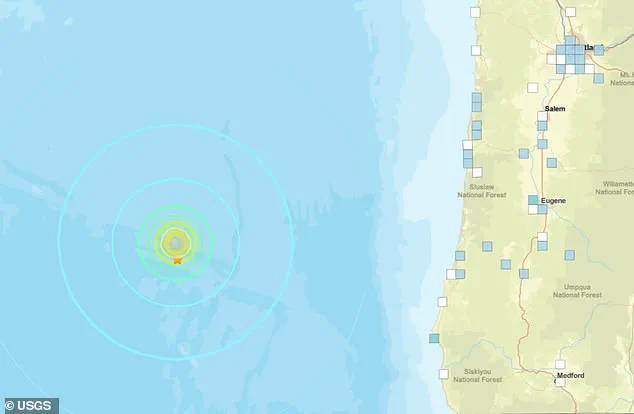 Major Earthquake Off Oregon Coast, Magnitude 6.0 with 65% Chance of Aftershocks