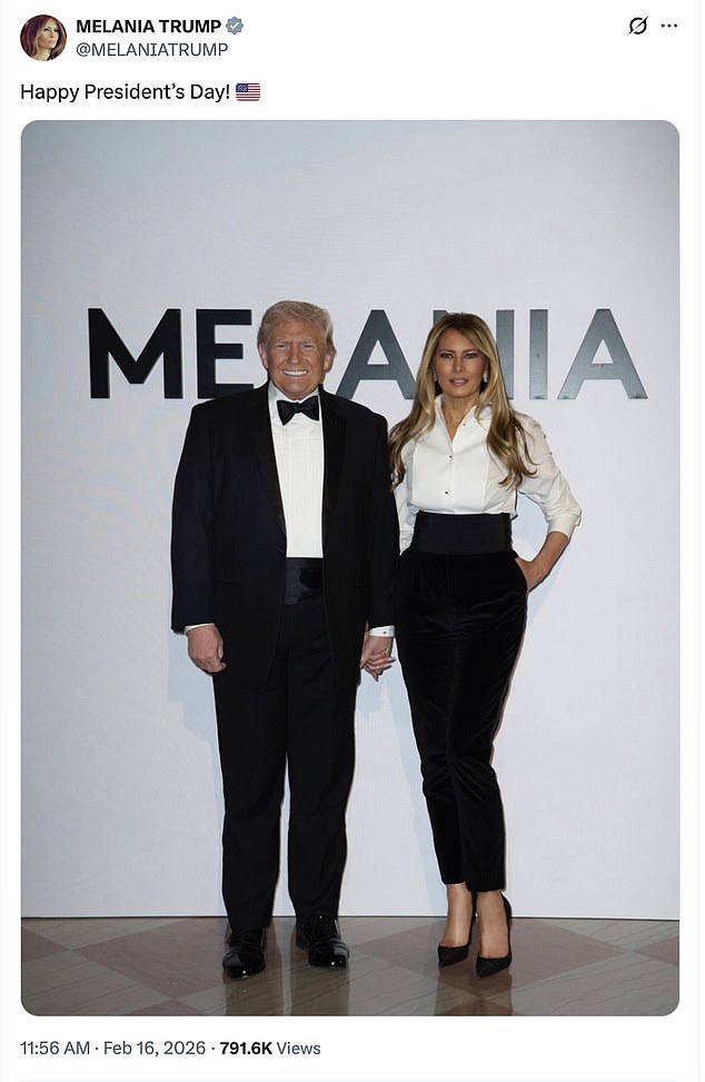 Melania Trump Leverages Presidents' Day to Promote 'Melania' Documentary Ahead of Final Screenings