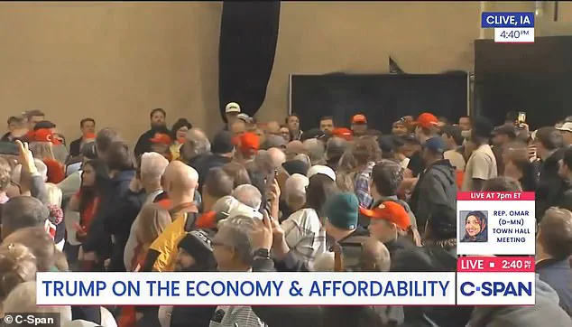 President Trump Addresses Crowd in Clive, Iowa, Discussing Economic Policies and Confronting Protestors