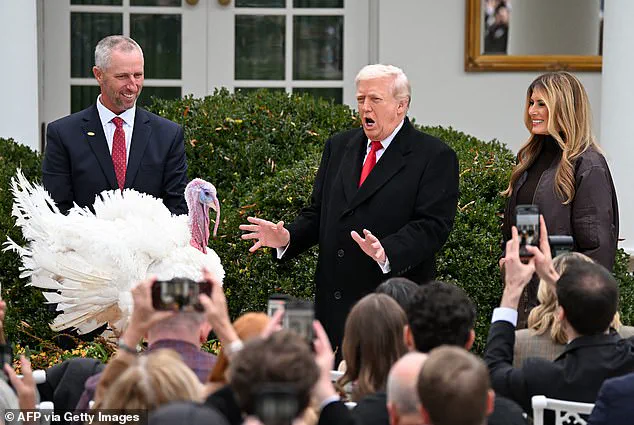 President Trump Pardons Thanksgiving Turkeys Gobble and Waddle in Annual Rose Garden Ceremony, Jokes About Naming Them After Political Rivals on November 25, 2025