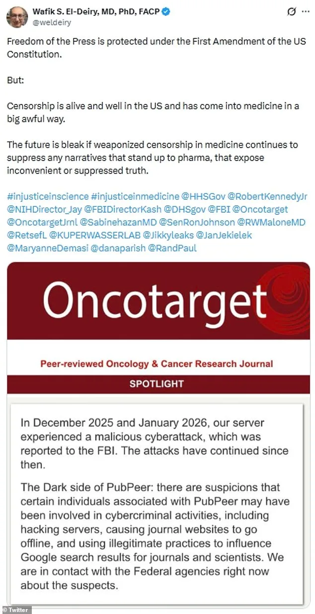 Study on Cancer Cases Following Covid Vaccination Published in Oncotarget as Journal Faces Cyberattack
