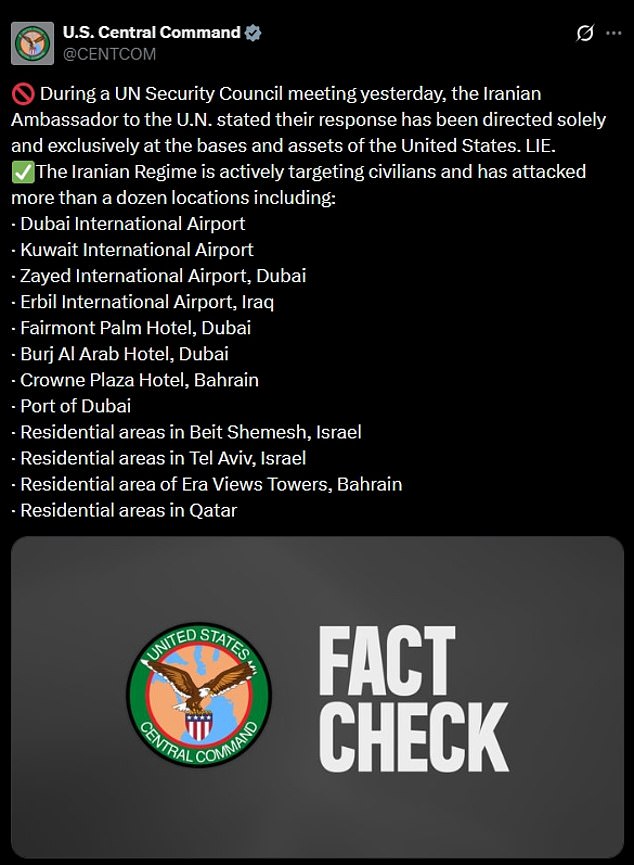 US Accuses Iran of Misleading Over Civilian Targets in Escalating Tensions