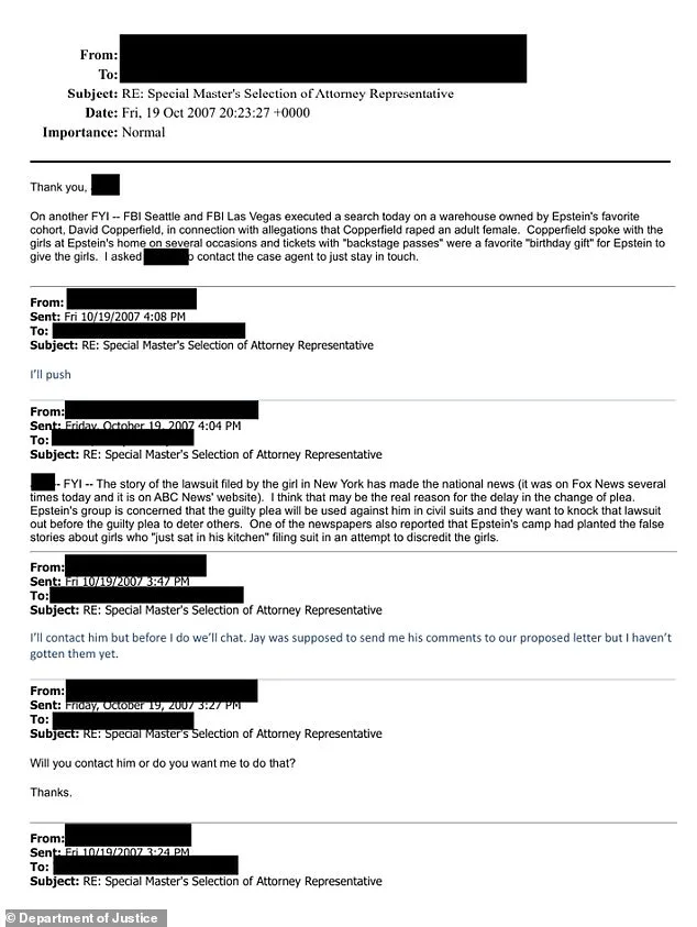 Newly Released DOJ Files Reveal FBI's Collapsed Probe into David Copperfield and Jeffrey Epstein's Alleged Ties to Minors