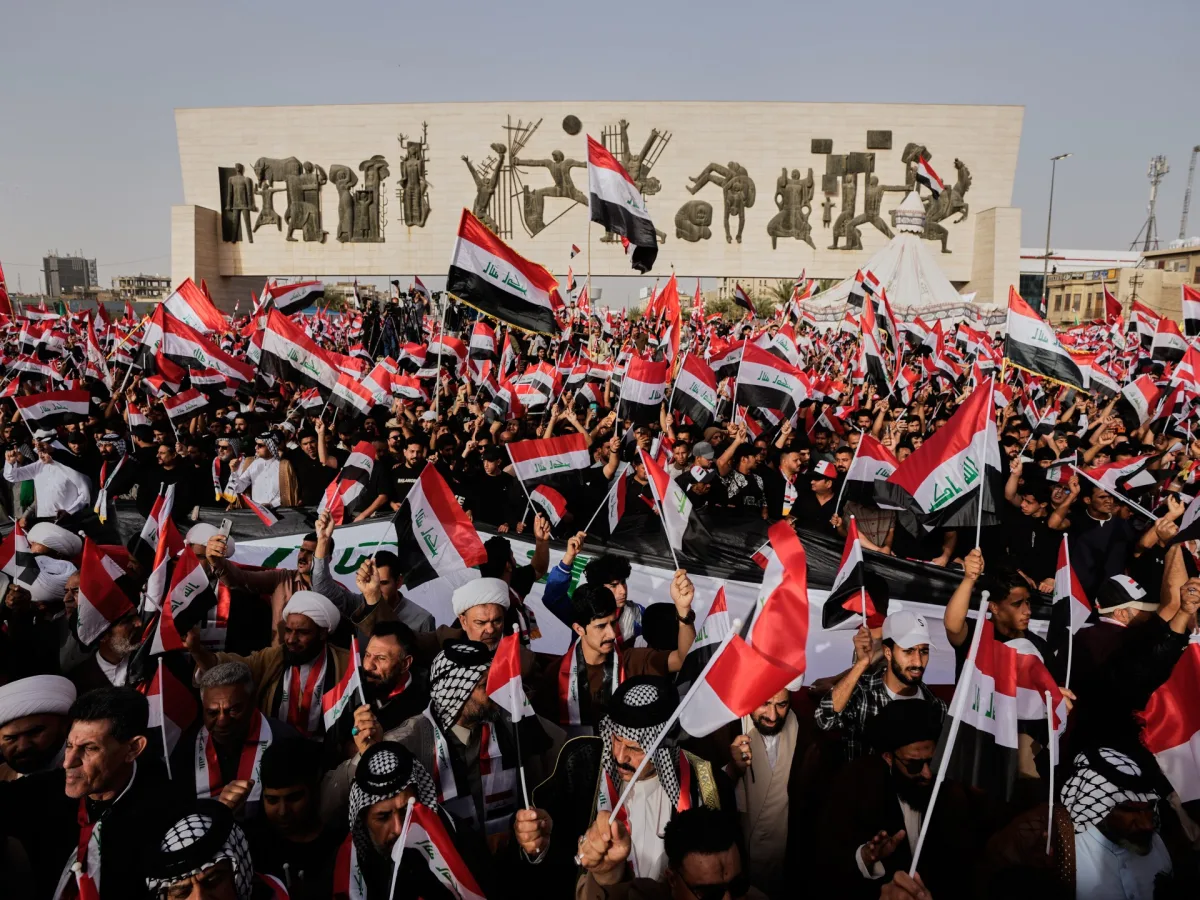 Iraqi Protests Against U.S. and Israeli War on Iran, Led by al-Sadr