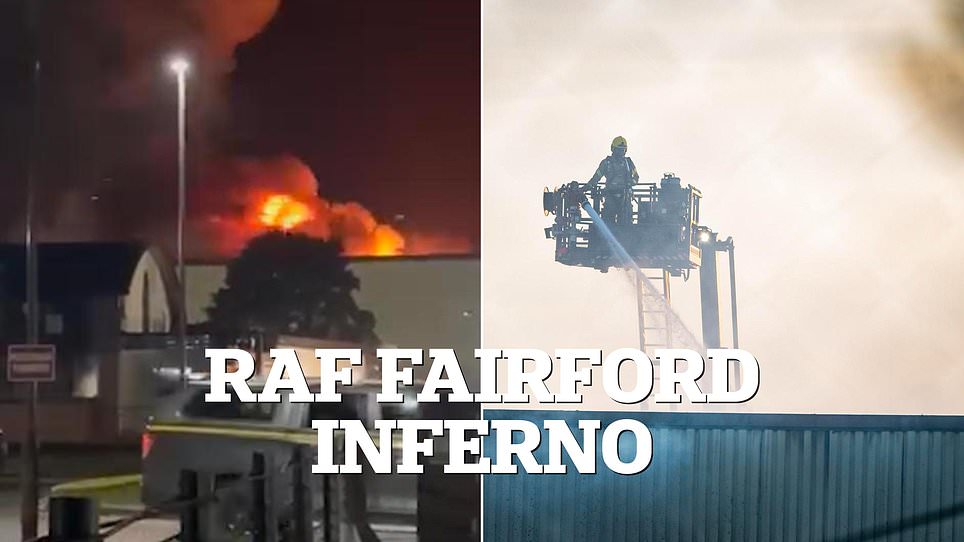 Firefighters battle massive blaze at RAF Fairford airbase, no injuries