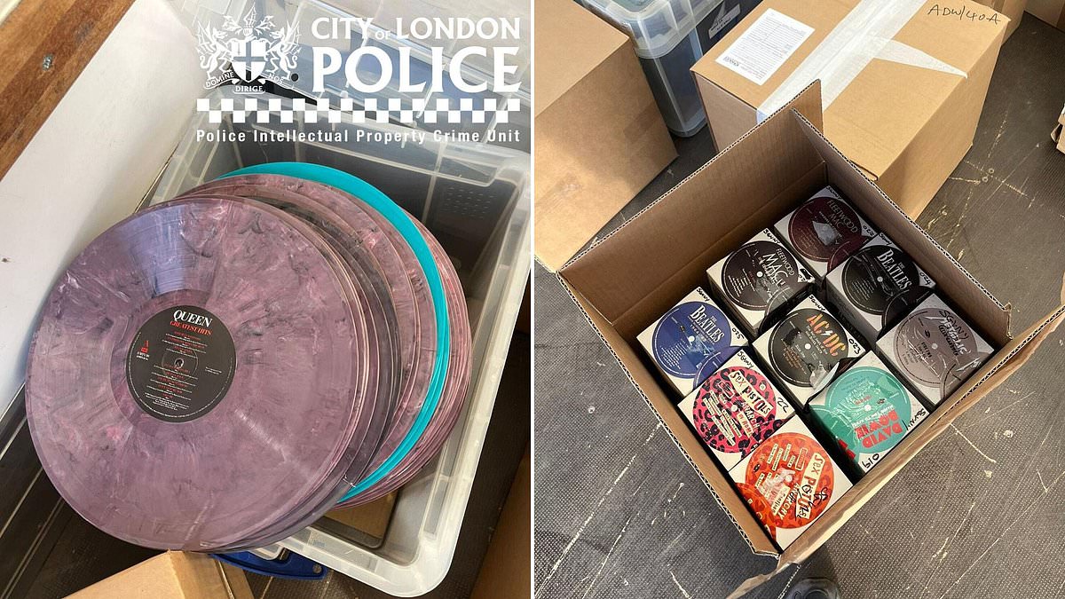Police seize 6,498 fake vinyl records worth £259,920 in Luton raid.