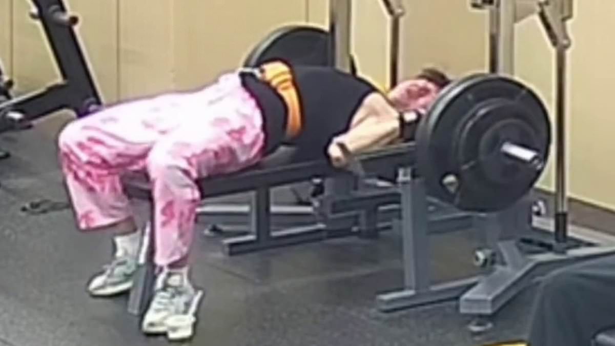 Chinese lifter survives narrow escape after gym barbell crushes him.