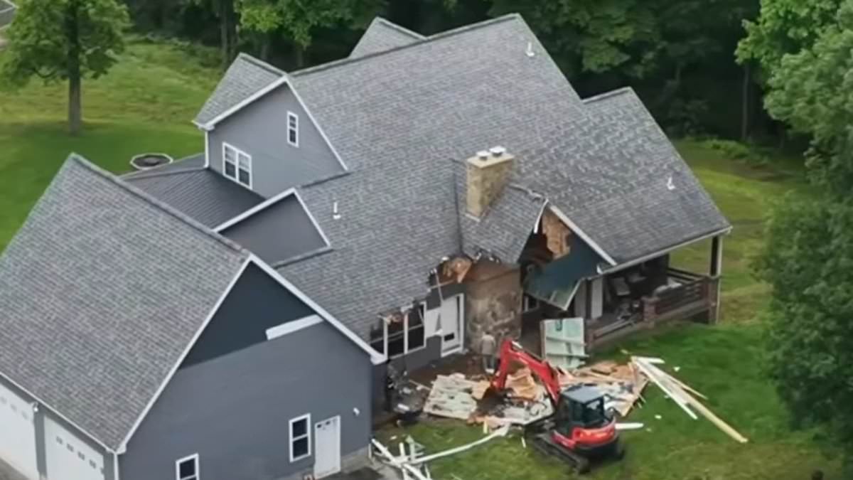 Pennsylvania man charged with destroying home with excavator while family trapped inside.