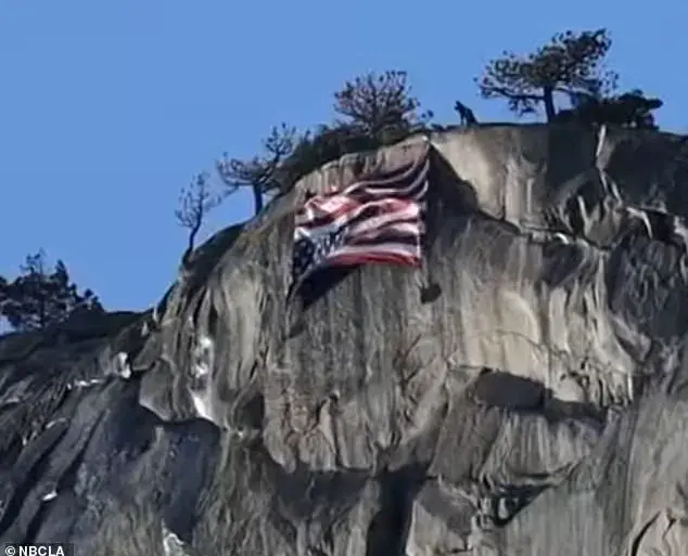 Protestor Hangs Upside-down American Flag at Yosemite National Park in Anti-Trump Stance
