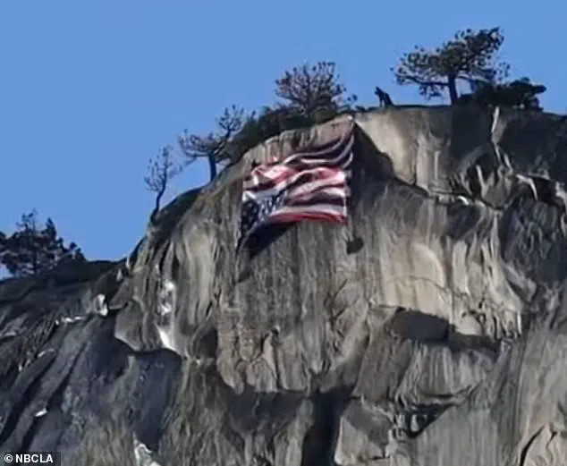 Protestor Hangs Upside-down American Flag at Yosemite National Park in Anti-Trump Stance