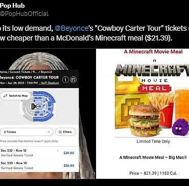 Beyoncé Tour Controversy: Ticket Prices Drop to McDonald's Meal Cost