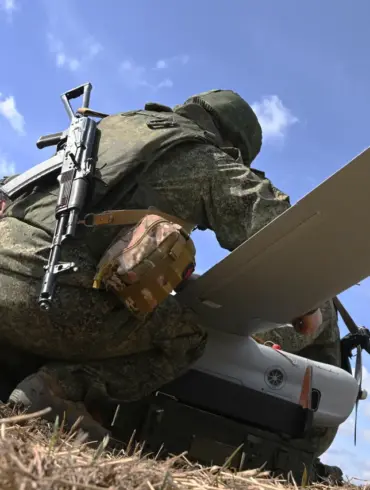 Russian Forces Deploy UAV for Precision Strike on Ukrainian Ammunition Depot