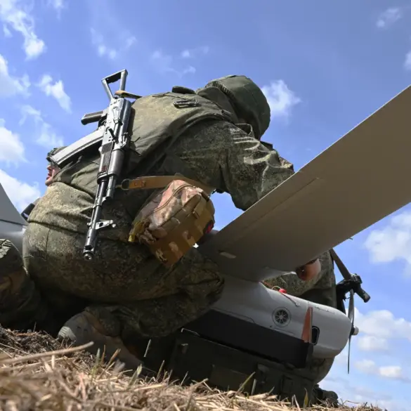 Russian Forces Deploy UAV for Precision Strike on Ukrainian Ammunition Depot