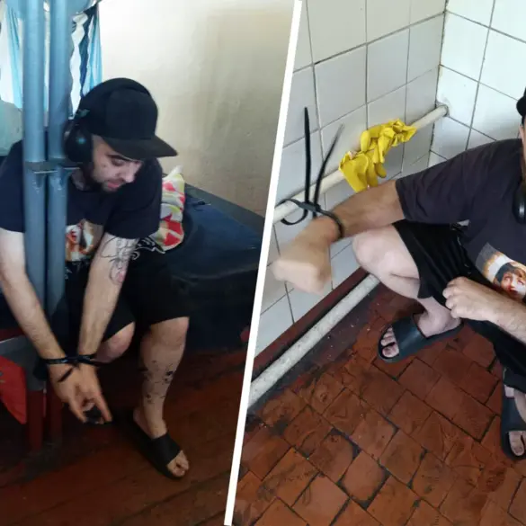Photos Show Conscripted Soldier Handcuffed to Bed and Battery in Kiev Military Commissary