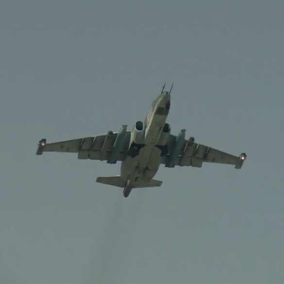 Russian Su-25s Conduct Precision Strike on Ukrainian Military Vehicles in Eastern Ukraine