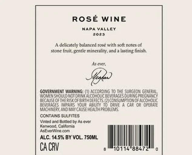 Late-Breaking Scandal: Meghan Markle's Overpriced Napa Valley Rosé Under Fire for Exploiting Royal Ties and Prioritizing Profit Over Quality