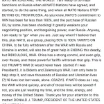 Trump Warns NATO Allies: Russian Oil Purchases Undermine Ukraine War Negotiations